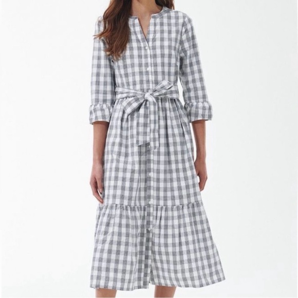 Barbour Dresses & Skirts - Barbour Seamills Midi Dress Checkered Gingham Prairie Dress